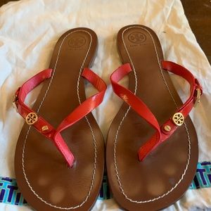 Tory Burch red patent sandals size 9